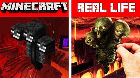 Minecraft Wither In Real Life Minecraft Vs Real Life Animation Youtube