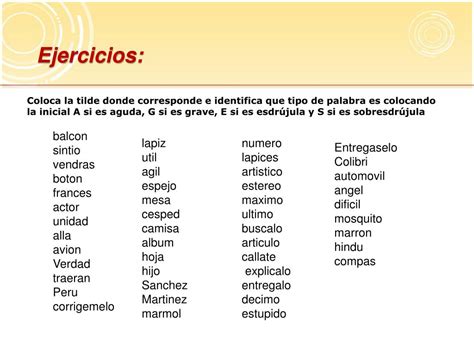 Palabras Agudas Con Acento Prosodico Y Ortografico Palabras Espanol