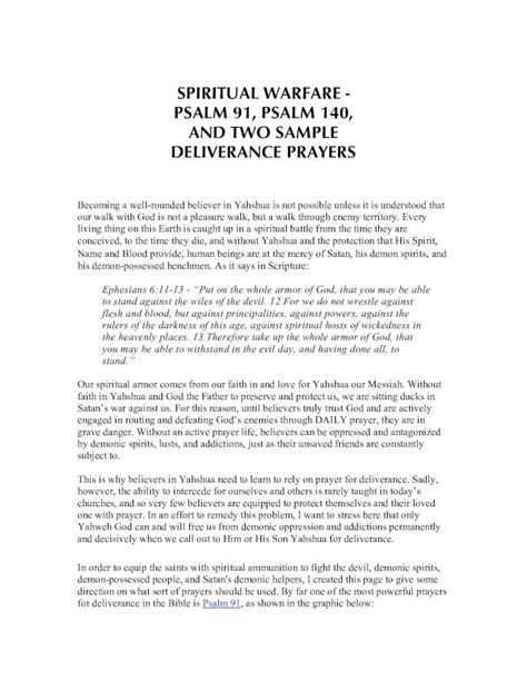 Pdf Spiritual Warfare Deliverance Prayers Dokumentips
