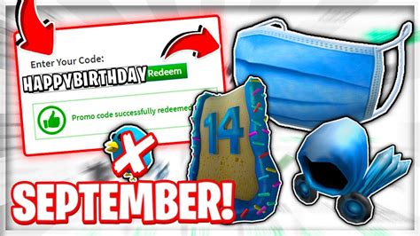 September All New Promo Codes In Roblox 2020 Youtube