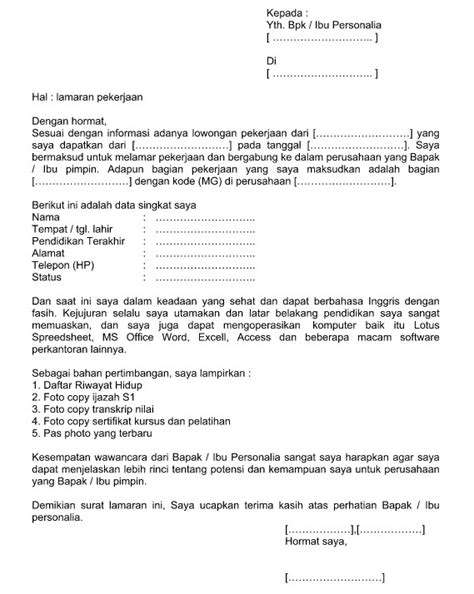 Sistematika surat lamaran pekerjaan meliputi: Surat Lamaran Kerja : Pengertian, Fungsi, Cara Penulisan ...
