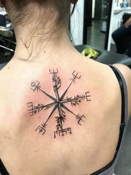 Vegvisir Viking Compass Tattoo Compass Thigh Tattoo Viking Compass