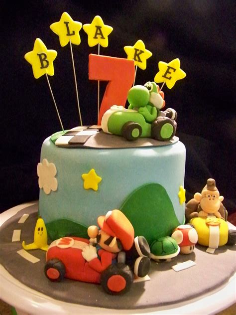 It is made by the princess herself according to toad as well as the ribbon on the side of the cake. Mario Kart Birthday Cake - CakeCentral.com