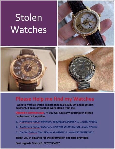 Stolen Watches Audemars Piguet Cartier In Westminster London Gumtree