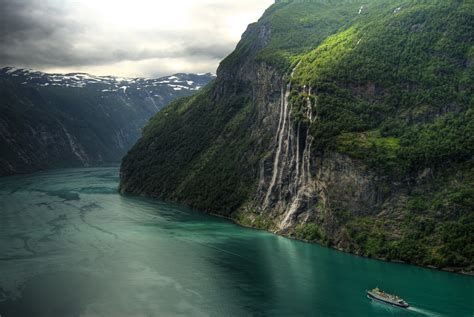 Wallpaper Landscape Waterfall Sea Bay Lake Norway Coast Cliff