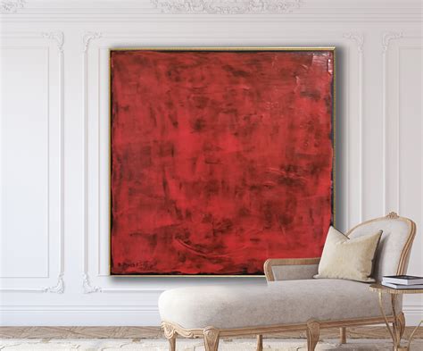 Original Abstract Painting Red Painting Black Red Abstract