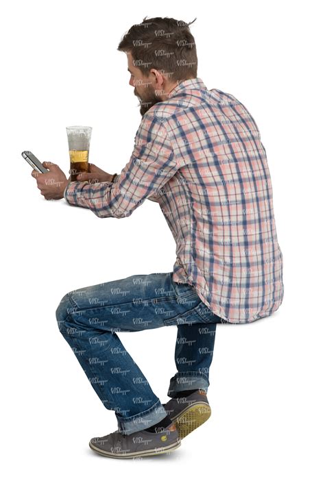 man sitting in a cafe and drinking beer - VIShopper