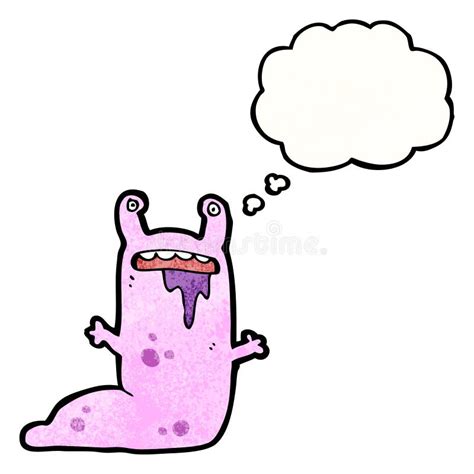 Gross Alien Slug Monster Cartoon Stock Vector Illustration Of Thought