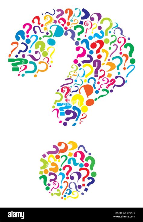Illustrated Question Mark Formed From Many Question Marks Stock Photo