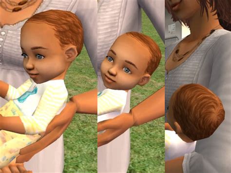 Mod The Sims Maxis Default Skins With Brown Infant Hair 2