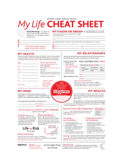 The Life Cheat Sheet — The Life Cheat Sheet Poster Size Sharpie