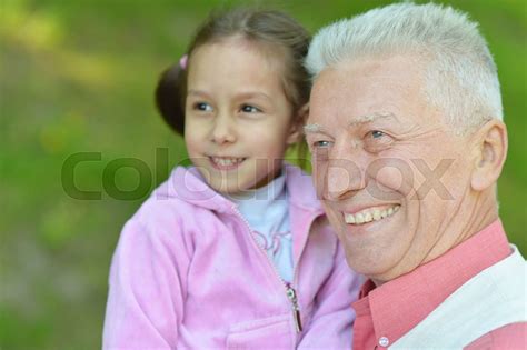 Grandfather With Granddaughter Stock Image Colourbox