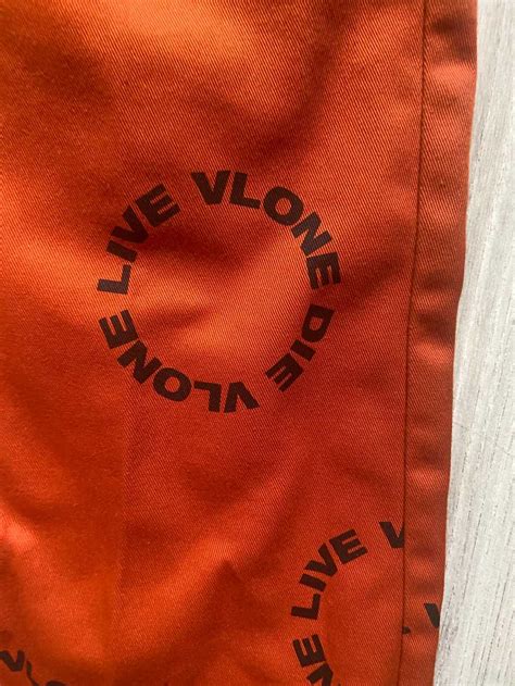 Vlone The Live Vlone Die Vlone Circle Orange Pants Gem