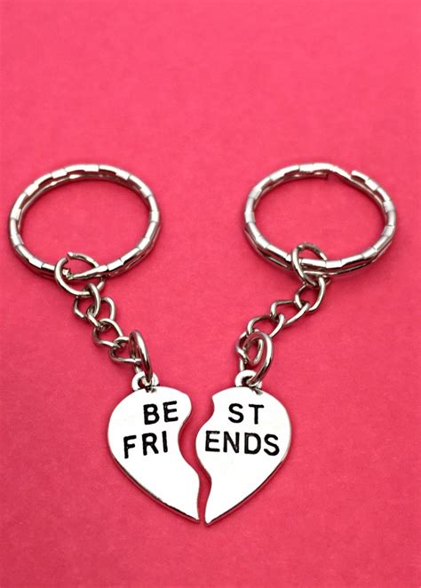 Friends Friendship Keychain Set For 2 Bff Keychains Set Of Two Best