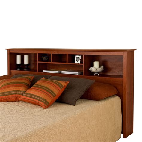 This 11” Deep Bookcase Style Storage Headboard Has 6 Compartments