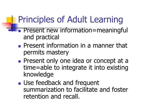 Ppt Adult Education Theories And Principles Understanding How Adults