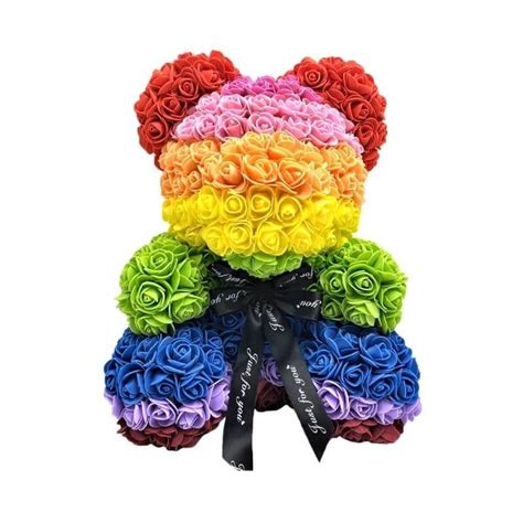 Exclusive Rainbow Rose Bear Madeofrose