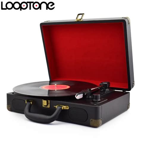 Looptone Vintage 3 Speed 334578 Rpm Bluetooth Portable Suitcase