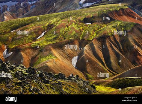 Rhyolith Hills Of Landmannalaugar Iceland Stock Photo Alamy