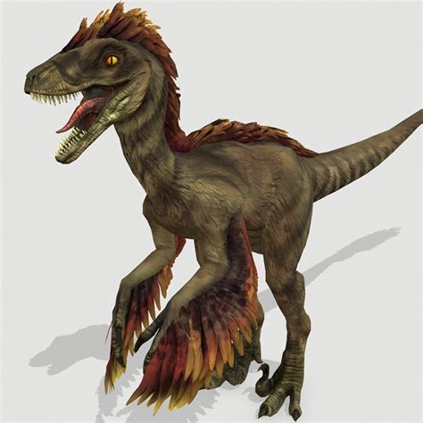 3d Feathered Raptor Dinosaurs Turbosquid 1366143