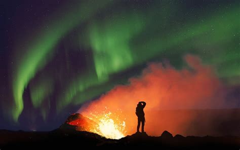 Pictures Of The Day A Volcanic Eruption And The Northern Lights In The