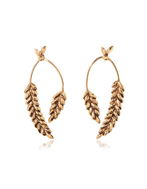 Lyst Aurelie Bidermann Wheat Gold Plated Earrings In Metallic
