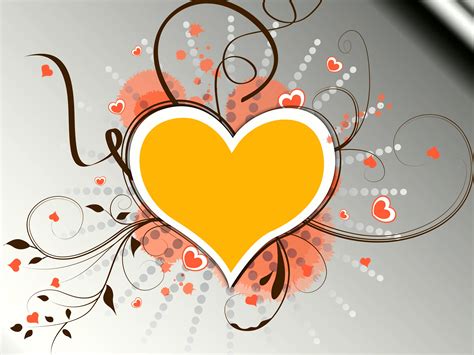 Download Cute Yellow Love Heart Design Wallpaper