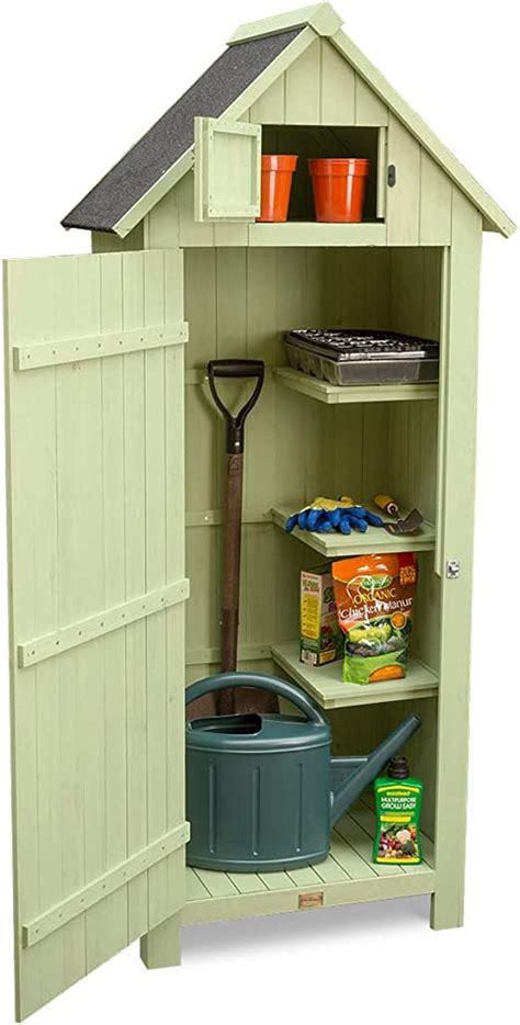 Christow Small Garden Shed Tall Slim Wooden Outdoor Storage Shed