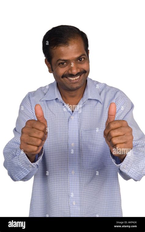 Mature Indian Man Thumbs Up Stock Photo Royalty Free Image