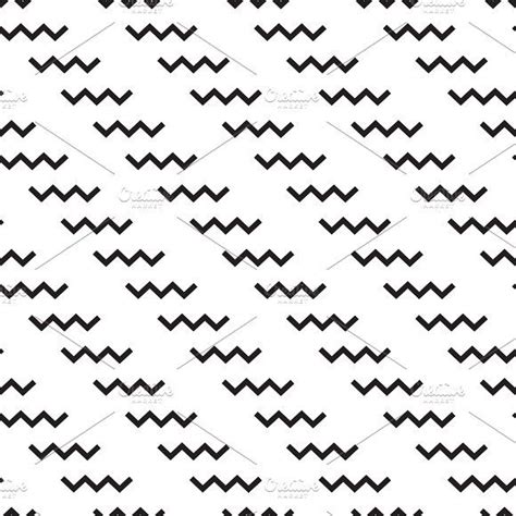 Black And White Geometric Pattern With Zigzag