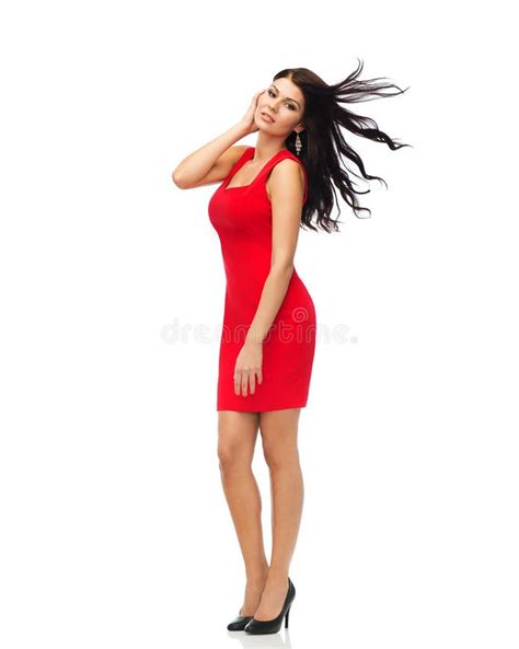 Beautiful Woman In Red Dress Stock Image Image Of Elegant Clothing