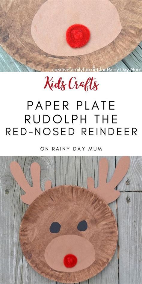 Easy Paper Plate Rudolph Craft For Kids Rudolph Crafts Paper Plate