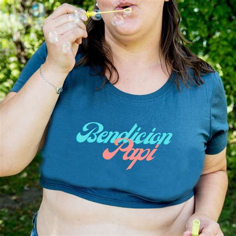 bendicion papi mini crop top womens underboob tee sexy etsy nederland
