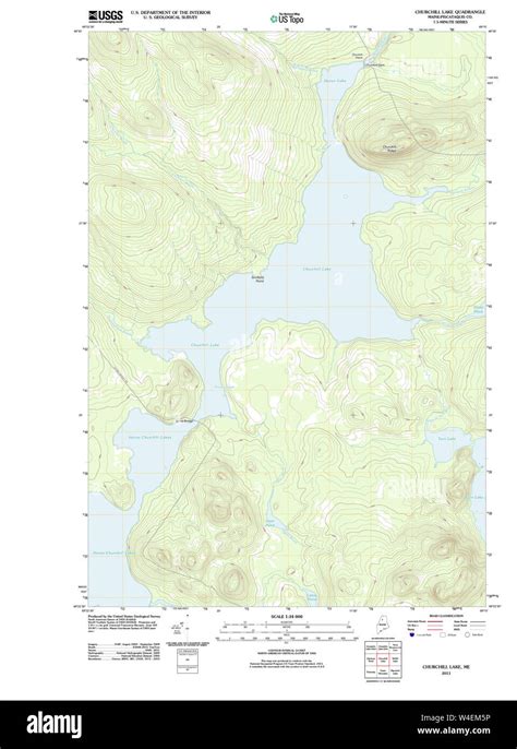 Maine Usgs Historical Map Churchill Lake 20110906 Tm Restoration Stock