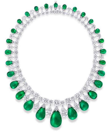Cabochon Drop Emerald And Diamond Necklace Graff Diamonds Beautiful