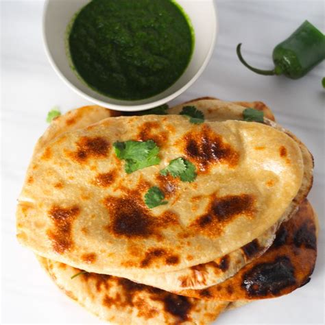 Homemade Naan With Mint Cilantro Chutney Platings And Pairings Homemade Naan Vegan Indian