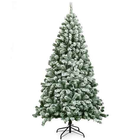 Costway 6ft Snow Flocked Artificial Christmas Tree Hinged W928 Tips