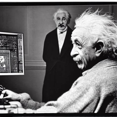 Prompthunt Vintage Photo Of Albert Einstein Playing Roblox Roblox