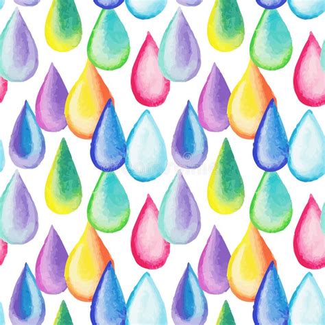 Colorful Watercolor Drops Seamless Pattern Stock Illustration