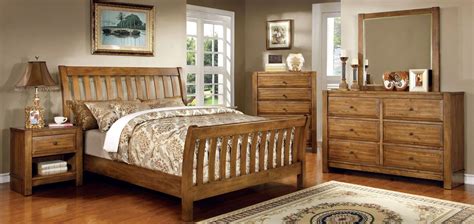 Get the look of trendy bedroom sets you desire for an untouchable value. Conrad Rustic Oak Sleigh Bedroom Set from Furniture of ...