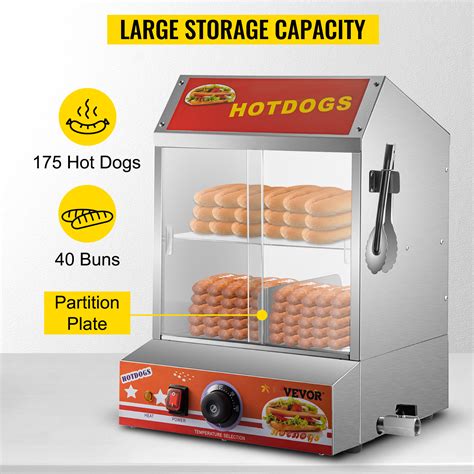 Vevor Hot Dog Steamer 27l2452qt 2 Tier Hut Steamer For 175 Hot Dogs