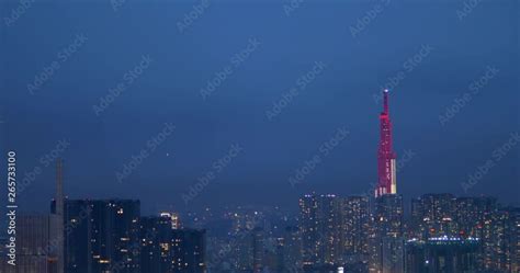 The Landmark 81 And Skyline At Night Stock Video Adobe Stock