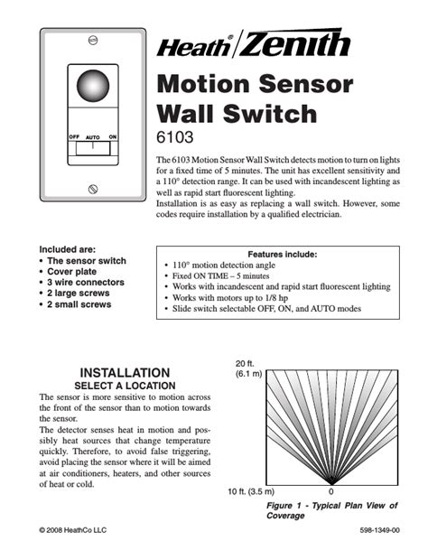 Heath Zenith Occupancy Motion Sensor Wall Switch Wiring Diagram