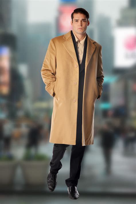 Mens Knee Length Topcoat In Pure Cashmere Overcoats Mens Leather