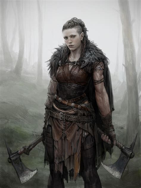 female viking by sungryun park character portraits warrior woman barbarian woman
