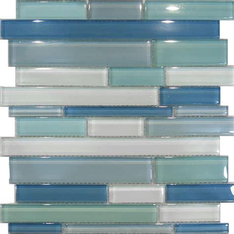 Sample Blue Random Linear Glass Mosaic Tile Kitchen Backsplash Sp Glass Mosaic Tile Kitchen