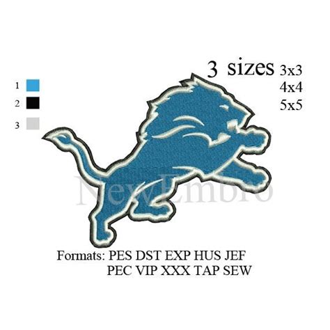 Detroit Lions Logo Embroidery Design Machine By Newembro On Etsy