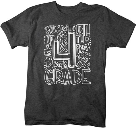Mens Fourth Grade Teacher T Shirt 4th Grade Typography T Etsy