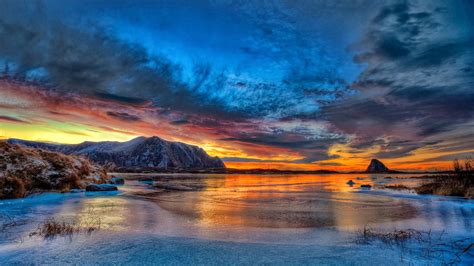 Arctic Circle Sunset Norway Free Nature Pictures