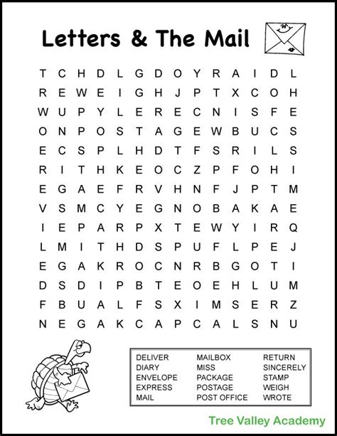 4th Grade Mail Theme Word Search | 4th grade spelling words, 4th grade